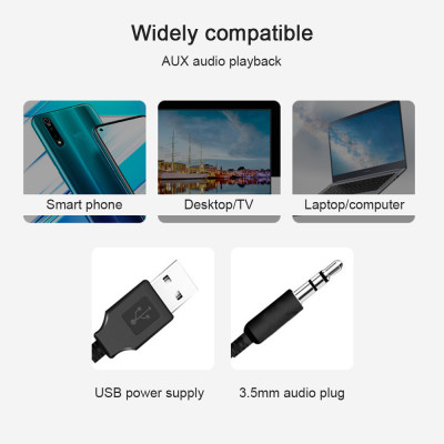 Loa máy tính để bàn SADA D-238 Siêu trầm âm thanh nổi 4D dây 3,5mm USB hỗ trợ 30HZ-15KHZ