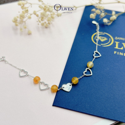 Lắc Tay Bạc Nữ S925 Gắn Đá Mã Não BAC_B03