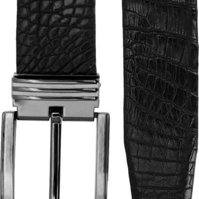 Thắt Lưng Nam Da Cá Sấu Gai Đuôi Đầu Kim Bản Lớn Huy Hoàng HT4715 - Đen