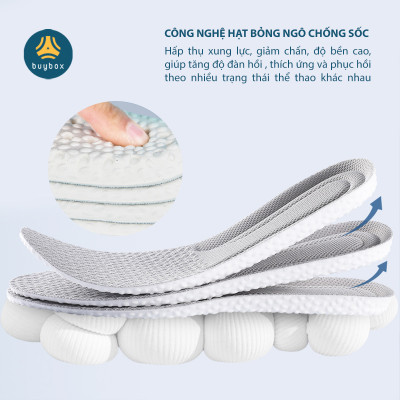 Lót giày nam nữ êm chân chất liệu cao su non, đàn hồi tốt, chống thốn và bảo vệ gót chân - buybox - BBPK361