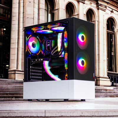 CASE MAGIC GM-04 BLACK AND WHITE GLASS 3 FAN (ATX) - Hàng chính hãng