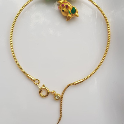 Vòng Tay charm xinh đẹp 5 đồng tiền đá cẩm thạch tự nhiên Đồng tiền Xanh ngọc trắng phối charm chú dê nhỏ may mắn Vòng màu vàng khoen rút xinh Nữ đeo dễ thương ạ