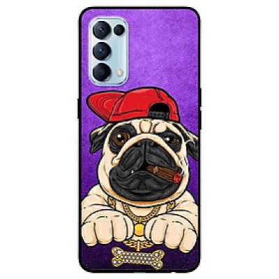 Ốp lưng dành cho Oppo Reno 5 mẫu Pulldog Hiphop Nền Tím