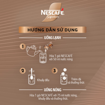 [Tặng Loa Bluetoooth Mini Signature] Combo 2 Cà phê sữa NESCAFÉ Signature Hộp 10 gói THƠM NỒNG VỊ ĐẬM