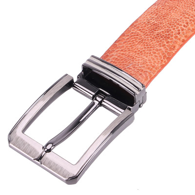 HP4429-30-31-32 - Thắt lưng nam da đà điểu Huy Hoàng trơn 4P đầu kim màu đen, nâu đất, nâu đỏ, vàng