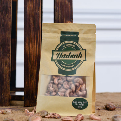 Hạt điều rang củi gói Zipper giấy Hải Bình 250g