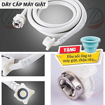 Dây Cấp Nước Máy Giặt Dài 1m4 - Tặng đầu nối ống xả máy giặt, chậu rửa bát chống hôi, chống côn trùng,..