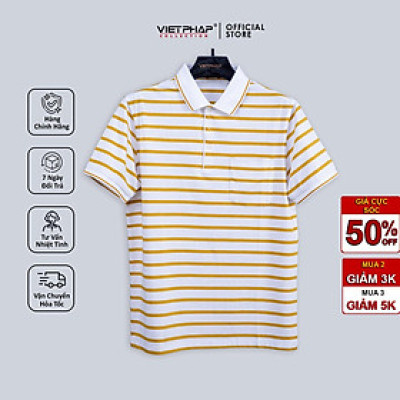 (SALE UP 70%) Áo Thun Dệt Cao Cấp VIỆT PHÁP/ Form Luxury- Chất liệu Cotton co giãn, thoáng mát 17181#