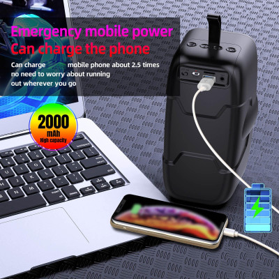 Máy tính để bàn HXSJ Q8 Bluetooth không dây 5.0 Loa Hộp âm thanh ngoài trời di động Kết nối TWS Thẻ TF U Đĩa AUX IN Nhạc