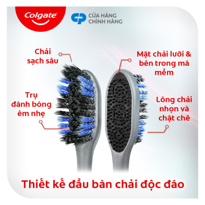 Bộ đôi bàn chải 360 Charcoal xoắn kép