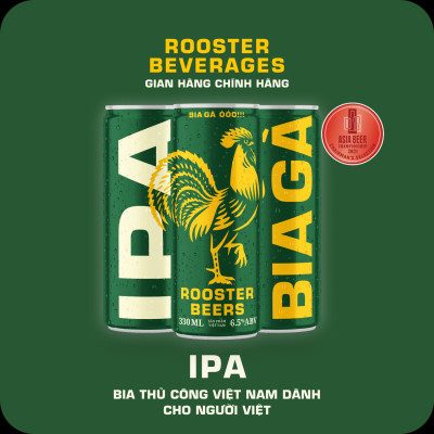 Bia thủ công | Rooster Beers IPA (Bia Gà IPA) Thùng 10 Lon cao Sleek can 330ml
