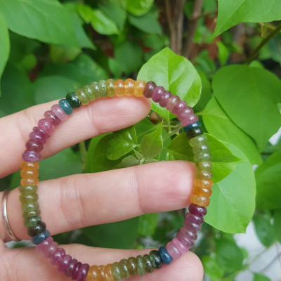 Vòng Tay Phong thủy may mắn  Chất liệu Đá Tourmaline bánh xe đẹp tự nhiên màu đẹp  Nữ tất cả các mệnh đeo vừa đẹp vừa xinh tốt cho sức khỏe ạ