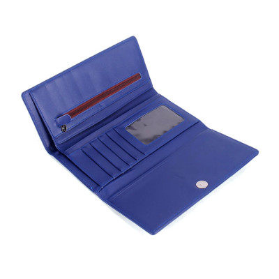 HJ3124-58-62-63 - Bóp nữ da thật cao cấp Huy Hoàng 3 gấp màu xanh, xanh dương, đỏ tươi, xanh biển