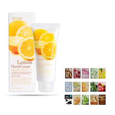 KEM DƯỠNG ẨM DA TAY 3W CLINIC MOISTURIZING LEMON HAND CREAM + TẶNG KÈM MASK 3W BẤT KỲ