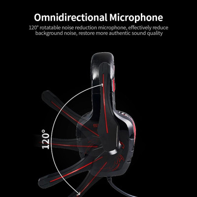 Tai nghe chơi game có dây SENICC A1S gắn trên đầu với trình điều khiển micrô giảm tiếng ồn đa hướng 40mm