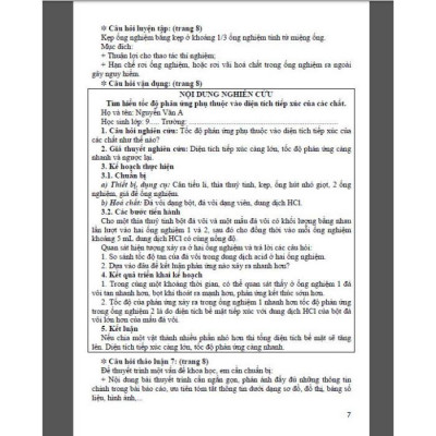 Hướng dẫn trả lười câu hỏi & bài tập khoa học tự nhiên 9 (dùng lèm sgk chân trời sáng tạo) (HA-MK)