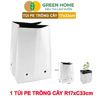 10 Túi Trồng Cây GreenHome, PE 2 Lớp, 17x33CM, Chống UV, Tiện Lợi, Độ Bền 1,5 Năm, Trồng Rau, Hoa