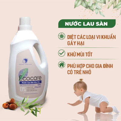 Nước lau sàn hữu cơ Bồ hòn Ecocare tinh dầu Quế 1000ml 