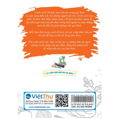 Sách - 50 Thực Đơn Nấu Ăn Trong Gia Đình - Việt Thư