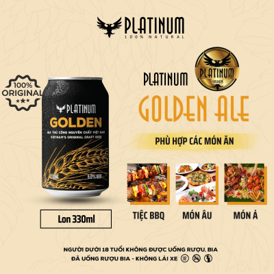 [HỘP 3 LON] Bia Thủ Công Platinum Golden Ale Lon 330ml 5% Chính Hãng Bán Chạy Nhất 