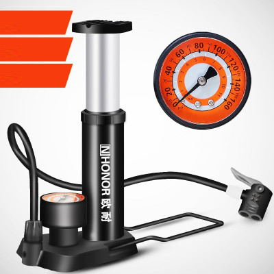 Bơm Hơi Hợp Kim Dùng Chân Cho Xe Máy , Xe Đạp NHONOR Có Đồng Hồ Đo Áp Suất- Hàng Chính Hãng ( Tặng Kèm Kim Bơm Banh Và Bơm Thú Hơi ) 