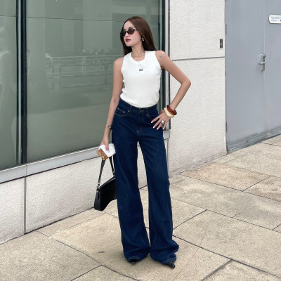 Quần jean ống rộng classic indigo Aaa Jeans