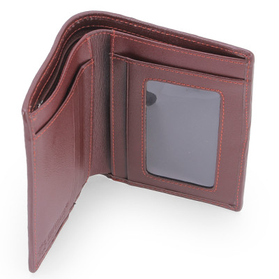 HJ2239 - Bóp nam Huy Hoàng da cá sấu nguyên con kiểu đứng màu nâu đất