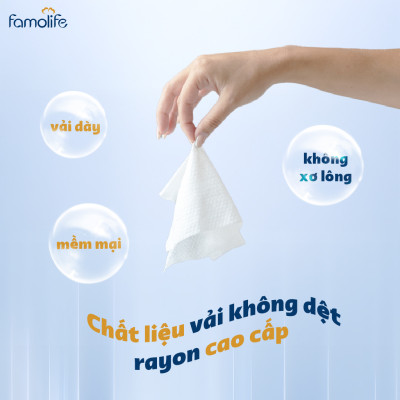 [MUA 8 TẶNG 1] COMBO 2 Khăn ướt Famolife 100 tờ không mùi mềm mịn, dưỡng ẩm vệ sinh cho người lớn