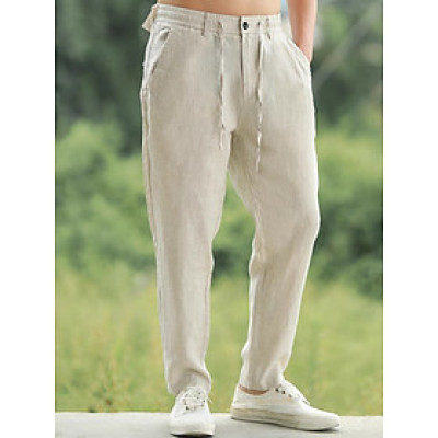 Quần nam ống rộng phong cách Hàn Quốc, quần nam cạp cao có dây rút phía trước và lưng chun dễ mặc