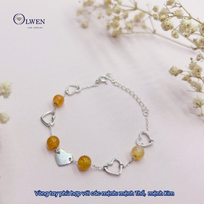 Lắc Tay Bạc Nữ S925 Gắn Đá Mã Não BAC_B03