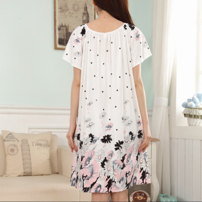 Váy Bầu Ngủ Dáng Suông, Đầm Ngủ Mặc Nhà Họa Tiết Dễ Thương Chất Liệu Cotton Co Giãn Thoải Mái Freesize dưới 72kg( họa tiết ngẫu nhiên)