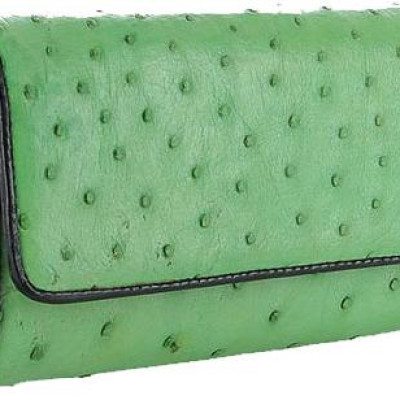 Túi đeo da đà điểu Huy Hoàng da bụng màu xanh lá HT6428