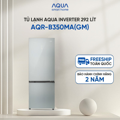 Freeship toàn quốc - Tủ lạnh ngăn đông dưới Aqua Inverter 292 lít AQR-B350MA(GM) - Bảo hành 2 năm - Hàng chính hãng