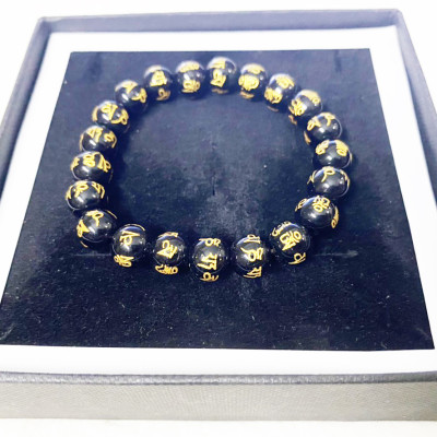 Vòng tay đá đen 8mm cho nữ mệnh Thủy