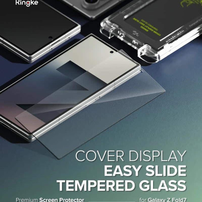 Bộ 2 Miếng Dán cường lực kèm khung dán Samsung Galaxy Z Fold 7 Kai.N RINGKE Cover Display Tempered Glass Màn hình ngoài_ Hàng chính hãng