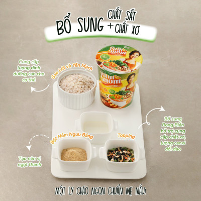 6 ly cháo gạo lứt rong biển yến mạch ăn liền Yum Mom 45g TÂM MINH FOODS cho bé ăn dặm