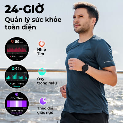 Đồng hồ thông minh SoundPEATS Watch 4 - hỗ trợ nghe gọi - 109 chế độ thể thao - đo nhịp tim, oxy - hàng chính hãng