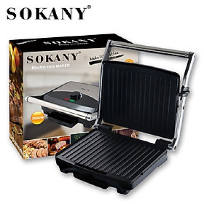 MỚI Máy kẹp nướng bánh mì ép bánh sandwich SOKANY SK-210 công suất cao 2000W rán trứng, nướng thịt CHỐNG DÍNH đa năng -HÀNG CHÍNH HÃNG
