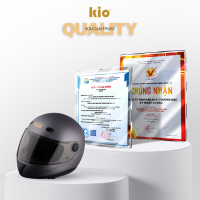 Mũ Bảo Hiểm Fullface Kio SafeStyle Rider KN09K, Kính Dài Phủ Nano Chống Tia UV, Lót Kháng Khuẩn Thoáng Khí