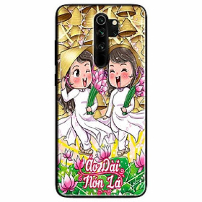 Ốp lưng in cho Redmi Note 8 Pro Mẫu Đôi Bạn Áo Dài