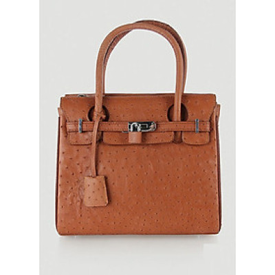 Túi xách da đà điểu Huy Hoàng cao cấp màu vàng bò HT6439