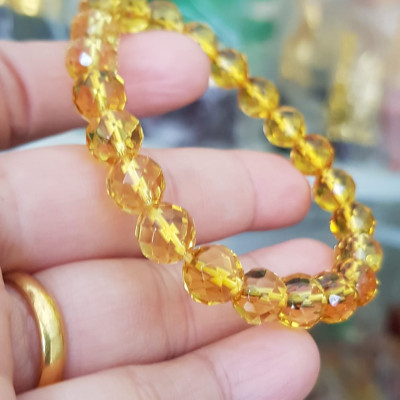 Vòng tay chuỗi đá thạch anh tự nhiên vàng tươi giác size nhỏ 8mm 22 hạt vòng hợp nữ mệnh kim thổ thuỷ đeo đẹp may mắn tốt cho sức khỏe, công việc hanh thông thuận lợi ạ món quà tặng ý nghĩa dành cho chính mình & người thân ạ