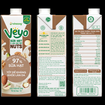 Thùng Veyo sữa hạt 05 loại cao cấp (10 hộp x 1 Lít)