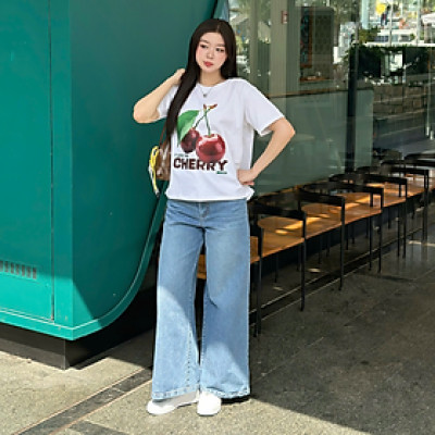 Quần jeans nữ ống rộng thích hơp dạo phố dễ phối đồ Dani Miều Est.2013