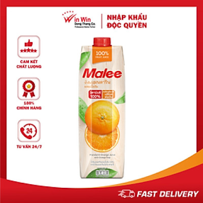 Nước Ép Quýt Với Tép Cam Malee 1L - Nhập Khẩu Thái Lan | Malee 100% Mandarin Orange Juice with Orange Pulp 1L
