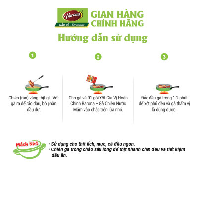 Combo 1 hộp (20 gói) Gia Vị Gà Chiên Nước Mắm Barona 80g ướp ngon chuẩn vị không cần nêm nếm