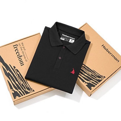 ÁO POLO THÊU LOGO CÁNH THUYỀN ĐEN