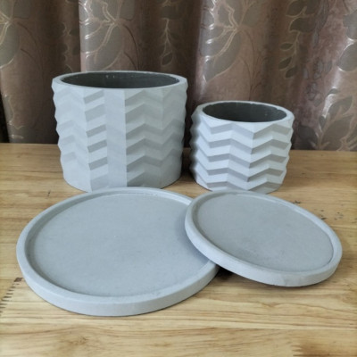 Chậu Xi măng trồng cây ORIGAMI PL10 màu Ximang nguyên bản, chính hãng, trồng hoa kiểng lá, ban công, sân vườn, chậu cây decor bàn làm việc