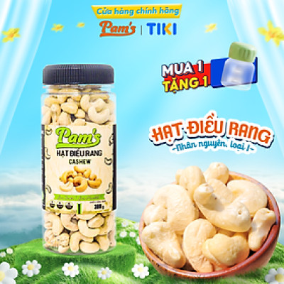 Hạt Điều Rang Mộc Loại 1 Bình Phước Pams 300g/hũ, Hạt Điều Sạch Vỏ, Rang Chín Giòn Bùi, Dinh Dưỡng Ăn Kiêng, Mẹ Bầu