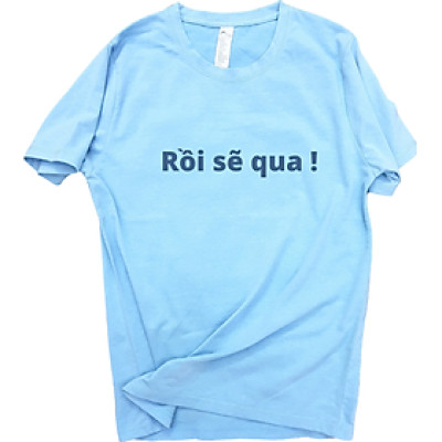 Áo thun nam nữ 80% Cotton Blue05